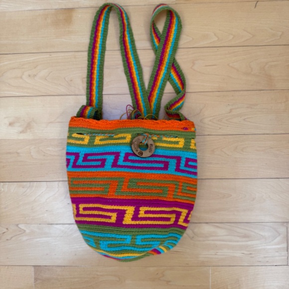 Hand Crocheted Cotton Wayuu Bag from Columbia - Picture 1 of 6